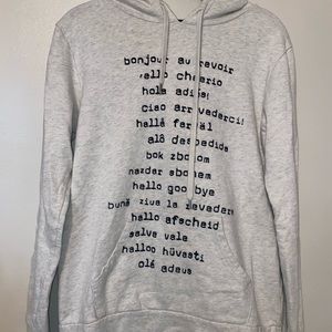 Forever 21 multi-lingual cream sweatshirt